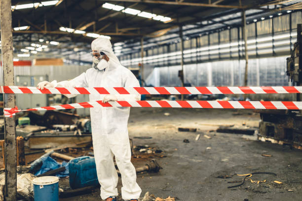 Professional Sewage Cleanup technician working in Danbury, CT